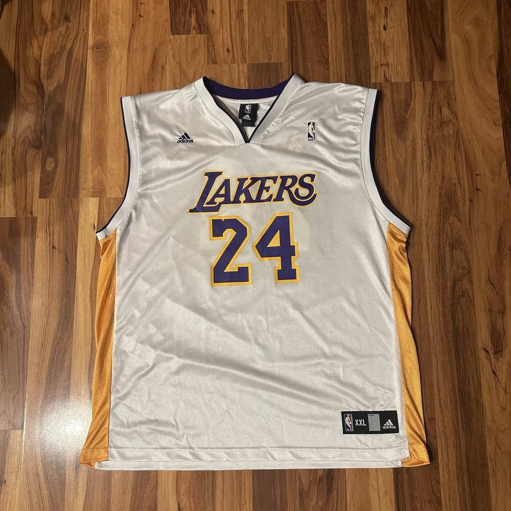 Kobe Bryant Lakers Jersey Adidas XXL White #24 NBA Sewn Swingman 2XL Stitched